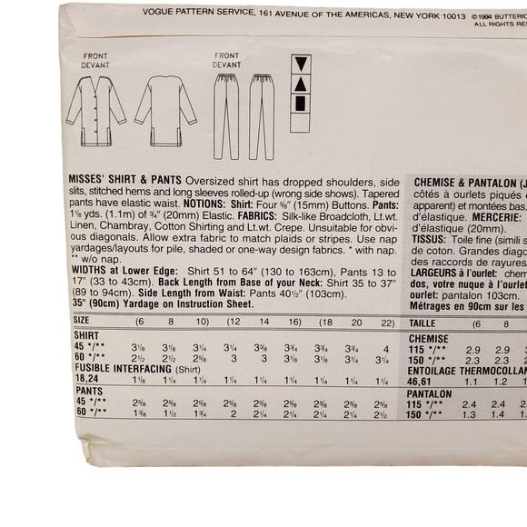Vintage Vogue 90s 8967 Size 6-10 Vintage Sewing Pattern UNCUT Ultra EZ by Vogue - Picture 5 of 8